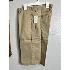 Lands End Boys PANTS cotton chino khaki 20 NEW Tan Uniform